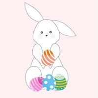 Easter bunny with egg. vector
