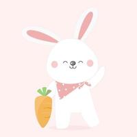 Cute rabbit cartoon character. vector