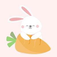 Cute rabbit cartoon character. vector