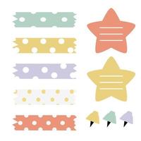 Colorful Washi Tape. Decoration for Notes and Scrapbook. 13993571 Vector  Art at Vecteezy