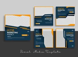 Creative Business marketing social media post template vector