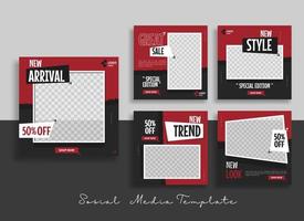 Creative sosial media post template with black and yellow strip background vector