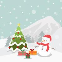 Christmas snow doll vector