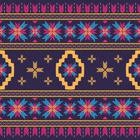 diseño de patrones geométricos étnicos de flores abstractas para fondo o papel tapiz, alfombra, papel tapiz, ropa, envoltura, batik, tela, sarong, estilo de bordado de ilustración vectorial. vector