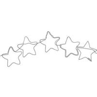 continuous line drawing rating star feedback illustration vector