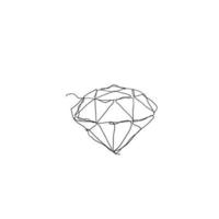 vector de ilustración de joyería de diamante de dibujo de línea continua