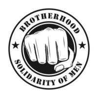 Brotherhood logo ,Vintage style ,Monochrome color ,with outline vector