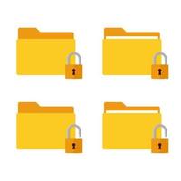 Locked folder icon. Suitable for design element of folder security and document protection. Data and file encrypted in folder concept vector illustration.