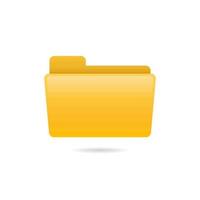 Yellow folder vector illustration. Realistic blank folder. Suitable for design element of digital filling, document management app, and computer file archive icon.