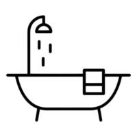 Bath and shower line outline icon. Suitable for use on web apps, mobile apps and print media. Vector illustration.