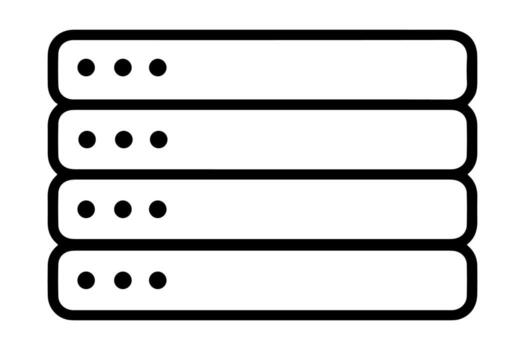 icono de vector de línea de servidor de alojamiento web. ilustración