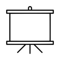 Black line presentation board icon on white background. Education and business concept. Line vector sign, symbol for web and mobile