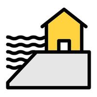 house flood vector illustration on a background.Premium quality symbols.vector icons for concept and graphic design.