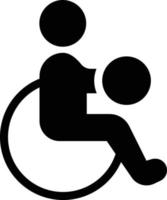 ilustración de vector de deporte de silla de ruedas en un fondo. símbolos de calidad premium. iconos vectoriales para concepto y diseño gráfico.