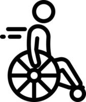 ilustración de vector de carrera de silla de ruedas en un fondo. símbolos de calidad premium. iconos vectoriales para concepto y diseño gráfico.
