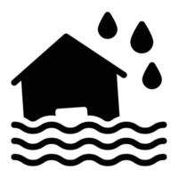 ilustración vectorial de inundación de la casa en un fondo. símbolos de calidad premium. iconos vectoriales para el concepto y el diseño gráfico. vector