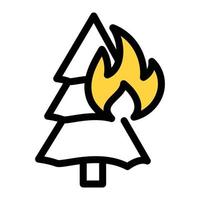 Ilustración de vector de fuego de árbol en un fondo. Símbolos de calidad premium. Iconos vectoriales para concepto y diseño gráfico.