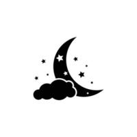 moon and stars icon design template vector