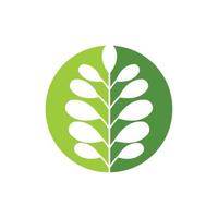 vector de diseño de icono de logotipo de hojas tropicales
