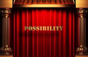 possibility golden word on red curtain photo