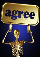 agree word and golden skeleton photo