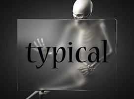palabra típica sobre vidrio y esqueleto foto