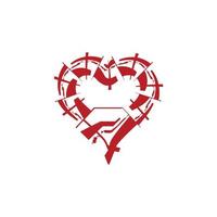 red love icon design template vector