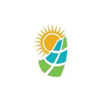 solar energy logo icon design template vector