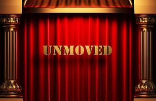 unmoved golden word on red curtain photo