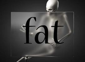 fat word on glass and skeleton photo