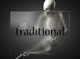 traditional word on glass and skeleton photo