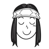 Hippie head doodle vector