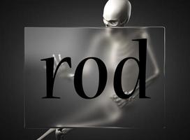 rod word on glass and skeleton photo