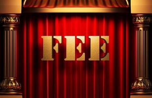 fee golden word on red curtain photo