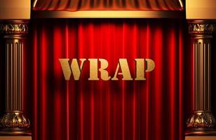 wrap golden word on red curtain photo