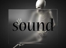 sound word on glass and skeleton photo