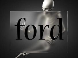 ford word on glass and skeleton photo