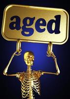 aged word and golden skeleton photo