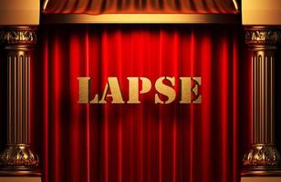 lapse golden word on red curtain photo