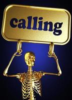 calling word and golden skeleton photo