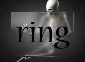 ring word on glass and skeleton photo