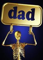 dad word and golden skeleton photo