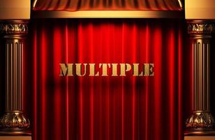 multiple golden word on red curtain photo