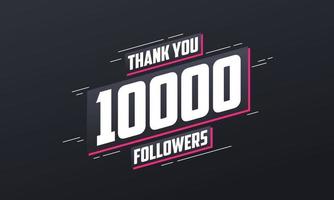 Thank you 10000 followers, Greeting card template for social networks. vector