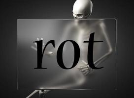 rot word on glass and skeleton photo