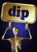 dip word and golden skeleton photo