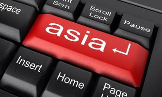 asia word on red keyboard button photo