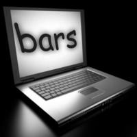 bars word on laptop photo