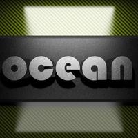 ocean word of iron on carbon photo