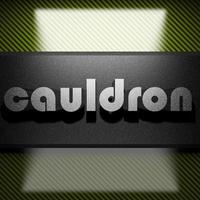 cauldron word of iron on carbon photo